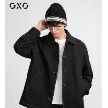 PLUS会员：GXG 男装衬衫式夹克外套 秋季新品 黑色 拍3件