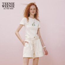11日20点：Teenie Weenie 小熊 夏季  短袖个性 POLO 刺绣T恤女 C-象牙白 M