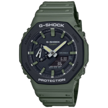 卡西欧（CASIO）G-SHOCK街头军事系列八角形农家橡树炭纤维防水运动情人节礼物 军绿GA-2110SU-3A