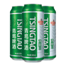 青岛啤酒 TSINGTAO 清爽系列8度听装罐装啤酒 500mL 24罐 整箱装 赠青岛纯生200*4罐