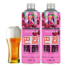 临期：巴荔 精酿啤酒 德式小麦精酿白啤 樱桃味 1L*2罐