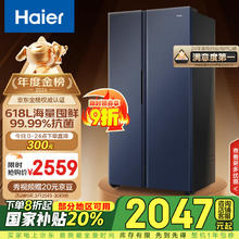 海尔 Haier 星蕴系列对开门冰箱 618L BCD-618WGHSSEDBL