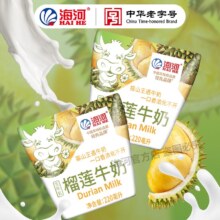 海河牛奶 猫山王榴莲味 风味早餐奶220ml*6袋