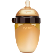 世喜断奶奶瓶0-6个月硅胶奶瓶仿母乳奶嘴宽口径防摔240ml 断奶大棕瓶（0- 3月）不可配吸管