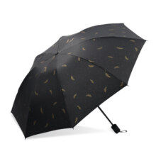 全自动雨伞三折太阳伞便携遮阳伞晴雨两用8骨全自动羽毛款-随机色