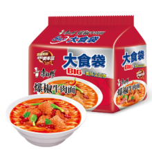 限地区、plus会员、需首购:康师傅方便面 大食袋爆椒牛肉面五连包147g*57.81元