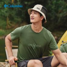 38节，1日20点：Columbia 哥伦比亚 户外 情侣同款 短袖T恤男女AE1363 352