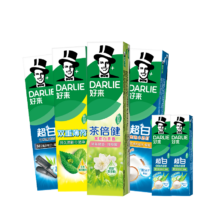 京东百亿补贴：DARLIE 黑人 竹炭小苏打+茶倍健 牙膏 6支 共500g 组合装