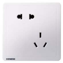 西门子（SIEMENS） 墙壁开关插座面板 致典系列雅白色 斜五孔插座二三插