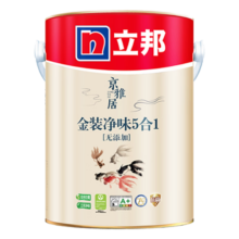 立邦乳胶漆京雅居金装净味五合一油漆无添加环保墙面漆内墙室内涂料 5L面漆【抗菌防霉】/约7kg 免费调色