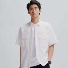 太平鸟男装 提花休闲衬衫