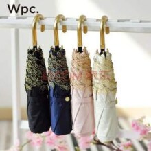 WPC. 晴雨两用六骨三折弯钩伞 夏威夷风情款 黑胶边缘花朵款 801-19724