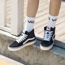 VANS范斯官方 升级款Comfy SK8-Hi黑色舒舒服服缓震板鞋 黑色 43