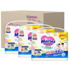 花王（Merries）妙而舒婴儿学步裤 日本原装进口拉拉裤 特大号XXL26片(15-28kg)箱装3包