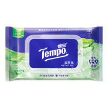 得宝（TEMPO）一博同款 芦荟湿厕纸 40片*6包 植萃精华 可冲散 湿纸巾 湿巾
