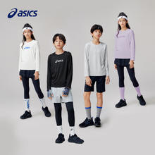ASICS 亚瑟士 春季长袖针织 T恤儿童 001黑色 飓风秒干 150 cm 高弹面料