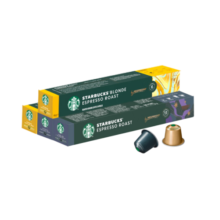 星巴克（Starbucks）Nespresso胶囊咖啡传统风味组套40颗220g（轻度*2+浓缩*2）