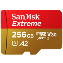 再降价、PLUS会员：闪迪 256GB TF MicroSD内存卡 4K极速金卡A2 V30 U3 读190MB/s