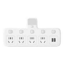 插座转换器 白5位多开关夜灯款+2USB
