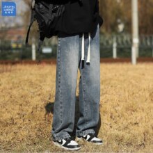 真维斯（Jeanswest）复古做旧牛仔裤 怀旧蓝 2XL
