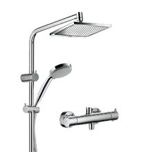 汉斯格雅 hansgrohe 柯洛梅达系列 26779007 淋浴花洒套装 杆长约1m-方形240大顶喷