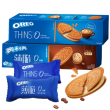 PLUS会员：奥利奥 0糖轻乳拿铁咖啡味薄脆夹心饼干95g 休闲零食 早餐下午茶