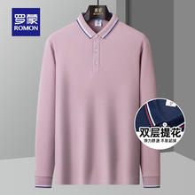 罗蒙 男春季新款百搭翻领T恤 602粉色 170