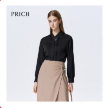 38节，3日20点:PRICH 衬衫女 缎面 设计感  19黑色