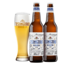 20点！赠全麦白啤330mL*6瓶！TSINGTAO 青岛啤酒  全麦白啤10度500mL*12瓶