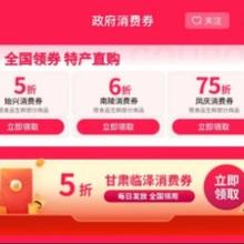 促销活动：京东商城 政府消费券 领5折全国消费券