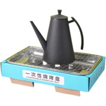 一次性烧烤炉家庭无烟碳烤炉露营火烧木炭烧烤架户外烤肉炉便携式 蓝色单层一次性烤炉20碳+夹子