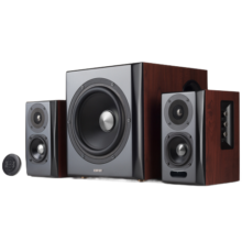 漫步者（EDIFIER） S201无线蓝牙HIFI音响电脑台式低音炮音箱家用客厅电视重低音有源音箱 木纹色