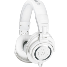 铁三角（Audio-technica）ATH-M50X WH 头戴式专业全封闭音乐HIFI耳机 白色