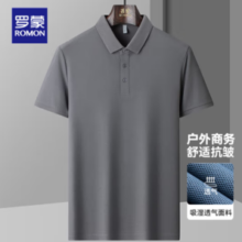 ROMON 罗蒙 男士夏季薄款休闲翻领POLO衫 灰色