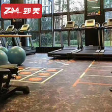 健身房地胶地垫私教pvc塑胶运动地板私教定制地胶垫