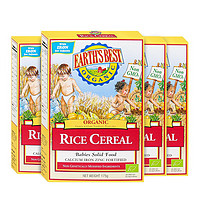 EARTH'S BEST 有机原味大米粉高铁米糊有机食品辅食6个月175g*4盒