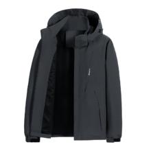 真维斯户外运动 JEANSWEST OUTDOOR 冲锋衣外套男秋冬季防风保暖登山服可拆卸夹克上衣男 灰色 3XL