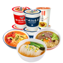 和厨方便面泡面冻干面桶面茄鸡蛋阳春咖喱牛肉面3味6杯380g