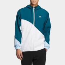 adidas 防风时尚耐磨简约 男款连帽外套防风衣夹克