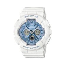 卡西欧（CASIO）手表女G-SHOCK和BABY-G系列运动石英表送女生妇女节礼物学生送人 BA-130-7A2金属海蓝款
