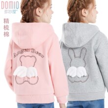 多妙屋 女童外套 春秋儿童棒球服 洋气连帽开衫 粉色81618 140CM