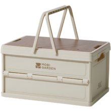 31日20点、plus会员：MOBIGARDEN 牧高笛 睿纳30L收纳箱 户外露营车载折叠可手提储物箱 月影白
