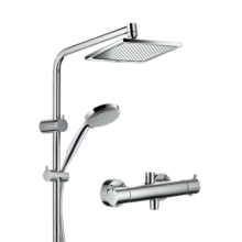汉斯格雅（Hansgrohe）淋浴花洒 柯洛梅达240淋浴管恒温方形大顶喷+恒温龙头 267790072069元