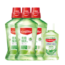 京东百亿补贴：Colgate 高露洁 清新茶健 无酒精漱口水 500ml*3瓶+100ml 深层清洁套装