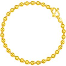 限移动端：周六福 足金999简约圆珠黄金手链女计价AA071295 约4.84g 16cm