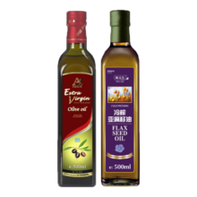 阿格利司（AGRIC）特级初榨橄榄油500ml+冷榨亚麻籽油500ml 礼盒佳节好礼