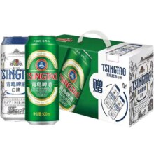 88VIP：青岛啤酒 经典啤酒 500ml*10听 含贵族白啤2听 拉格精酿组合正品礼盒