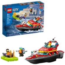 PLUS会员：LEGO 乐高 积木玩具 城市系列 60373 消防救援艇 5岁+ 儿童生日礼物
