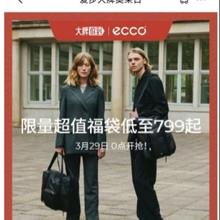 促销活动：京东 ECCO 爱步大牌奥莱日 限量超值福袋低至799起