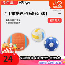 HOUYA 狗狗发声玩具3件套 小狗互动玩具球耐咬解闷磨牙棒泰迪宠物用品